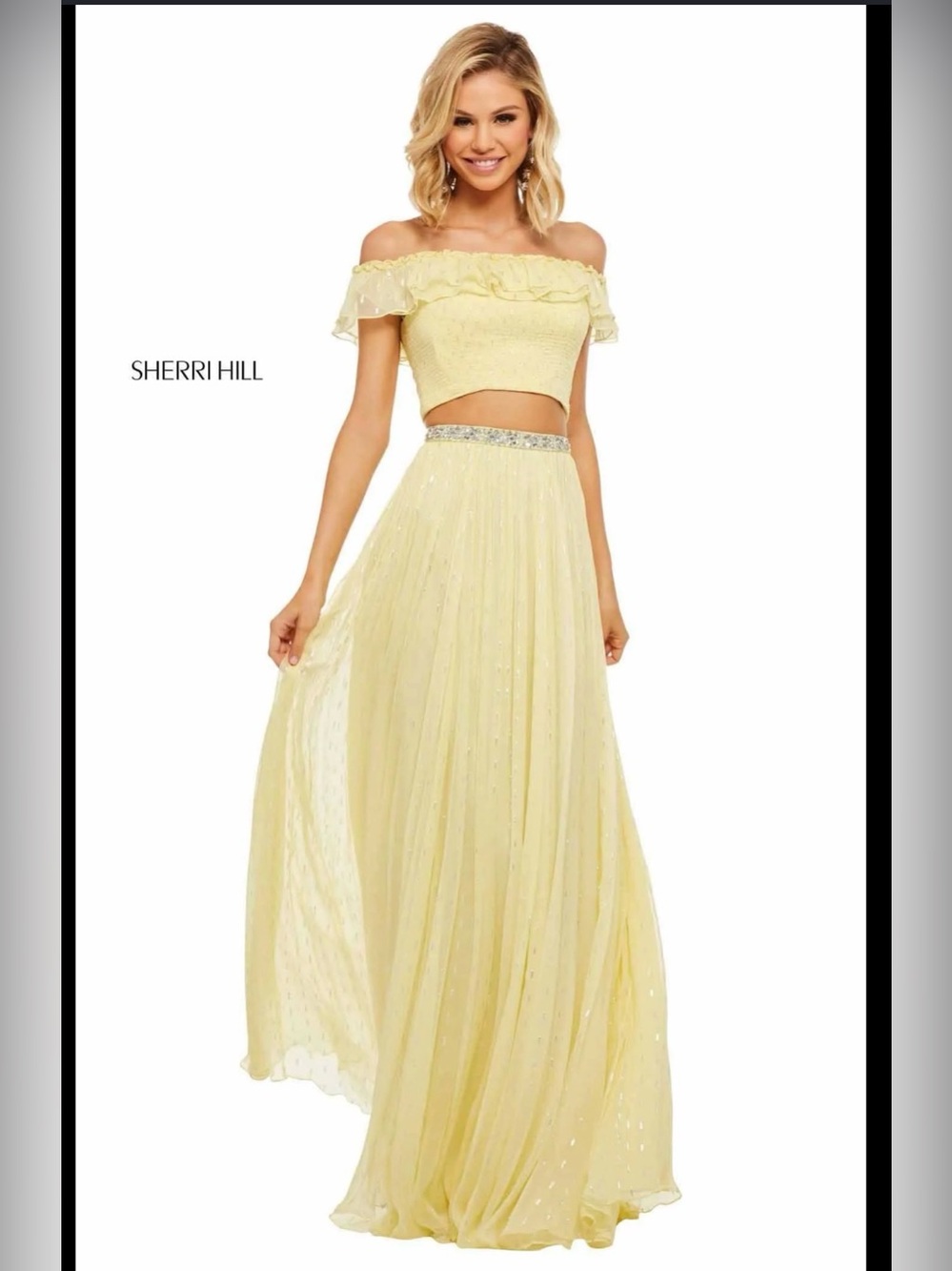 Sherri Hill 52800- Two Pieces- yellow size 10